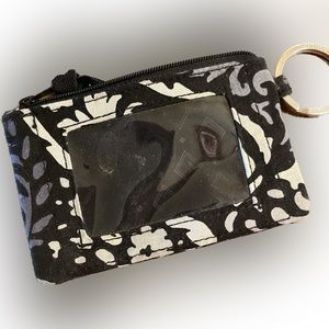 Vera Bradley ID with zipper and lanyard pattern Paisley Noir